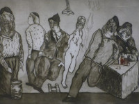 Jose Luis Cuevas - Mexico 1934 - Suite madrilena - aguatinta - 80 x 121 cms - 1987